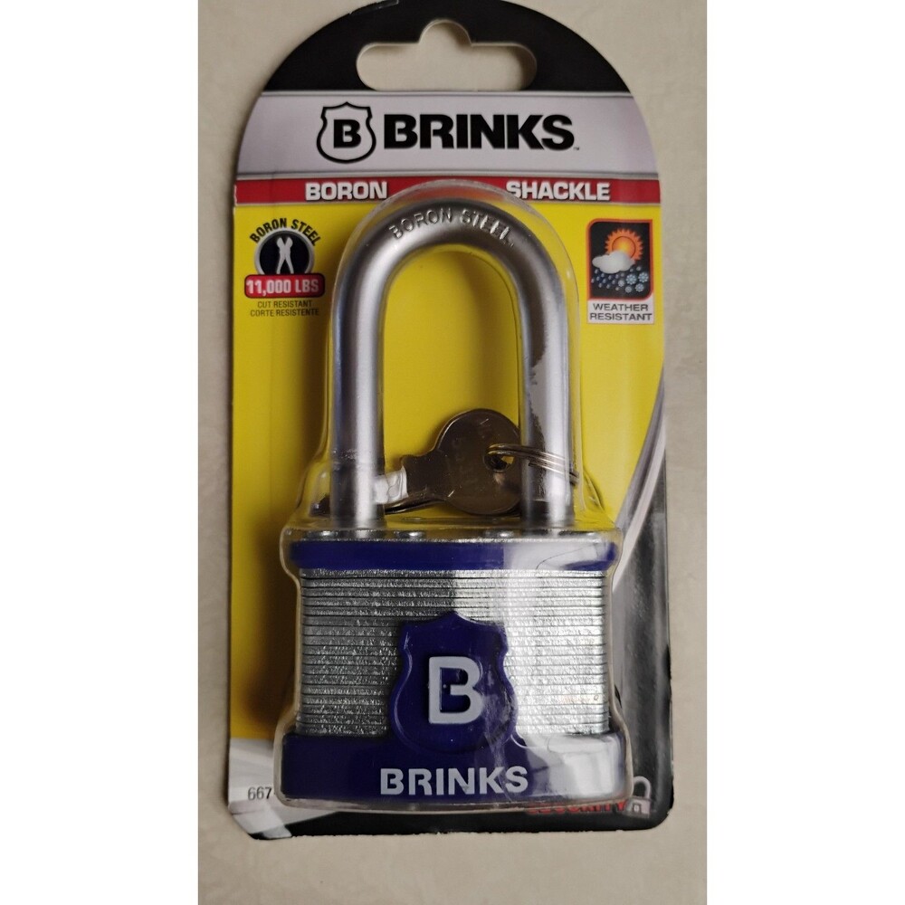 BRINKS Boron Steel Padlock 11,000 LBS Cut Resistant Weather Resistant